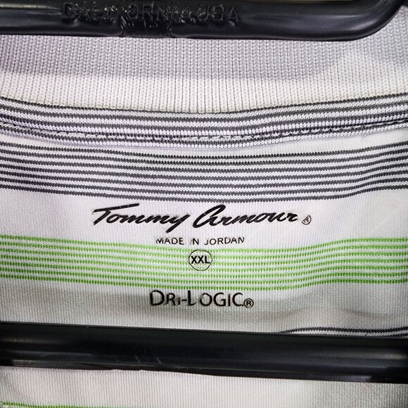 Mens Tommy Armour Striped Polo Shirt Dri-Logic Short Sleeve Size XXL - Picture 3 of 8